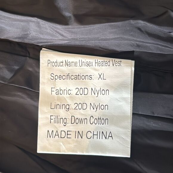 Unisex Black Quilted Puffer Heated Vest Zip Front Size XL NEW - Picture 8 of 16